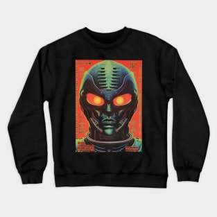 Vintage Japanese Retro Sci-Fi Alien Man Art Graphic - Nostalgic Extraterrestrial Aesthetics Crewneck Sweatshirt